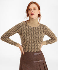 Floral-Jacquard Merino Wool Turtleneck Sweater