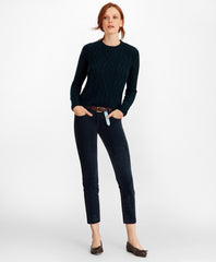 Wool-Alpaca Cable-Knit Sweater