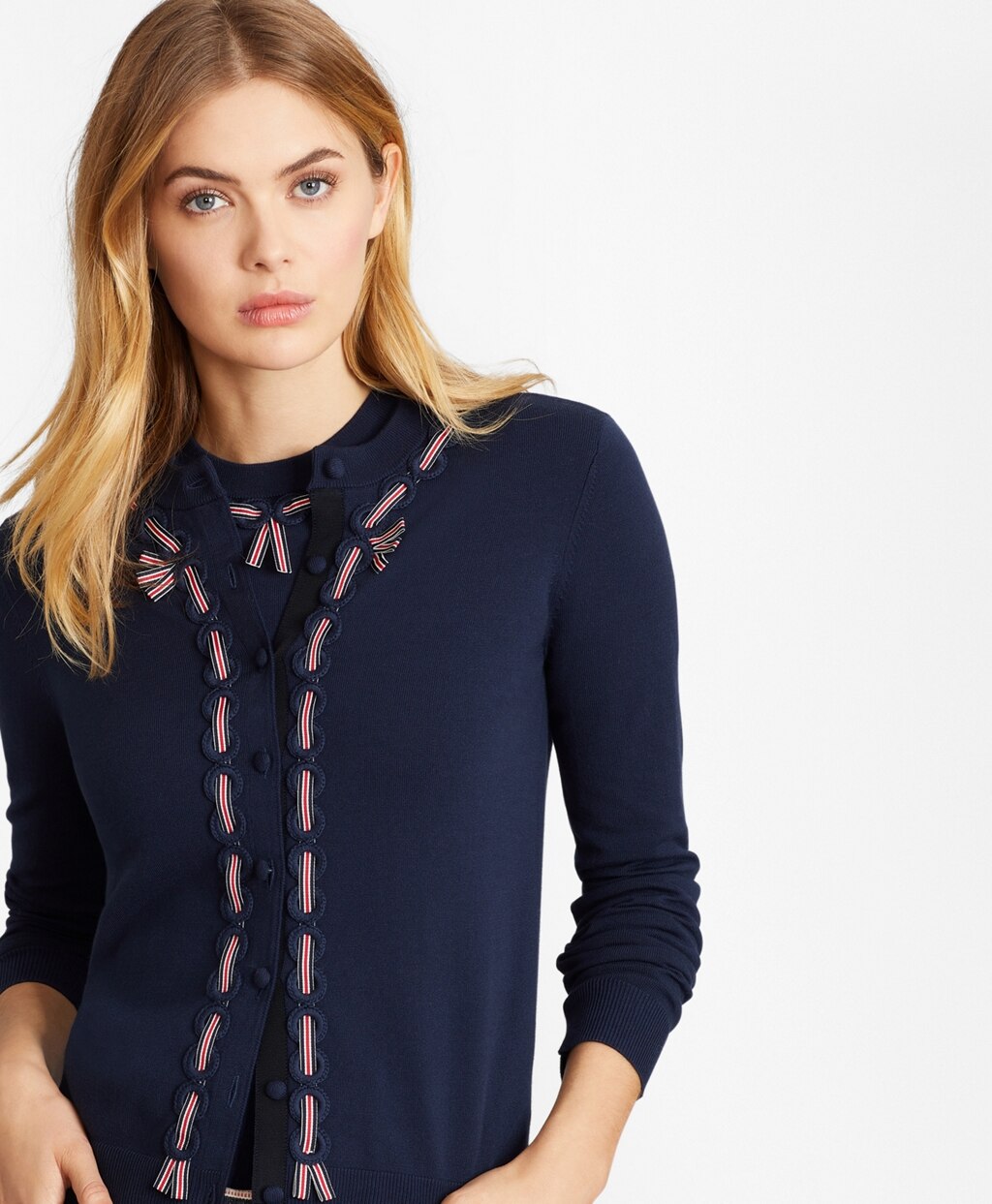 Grosgrain-Trimmed Cotton Cardigan