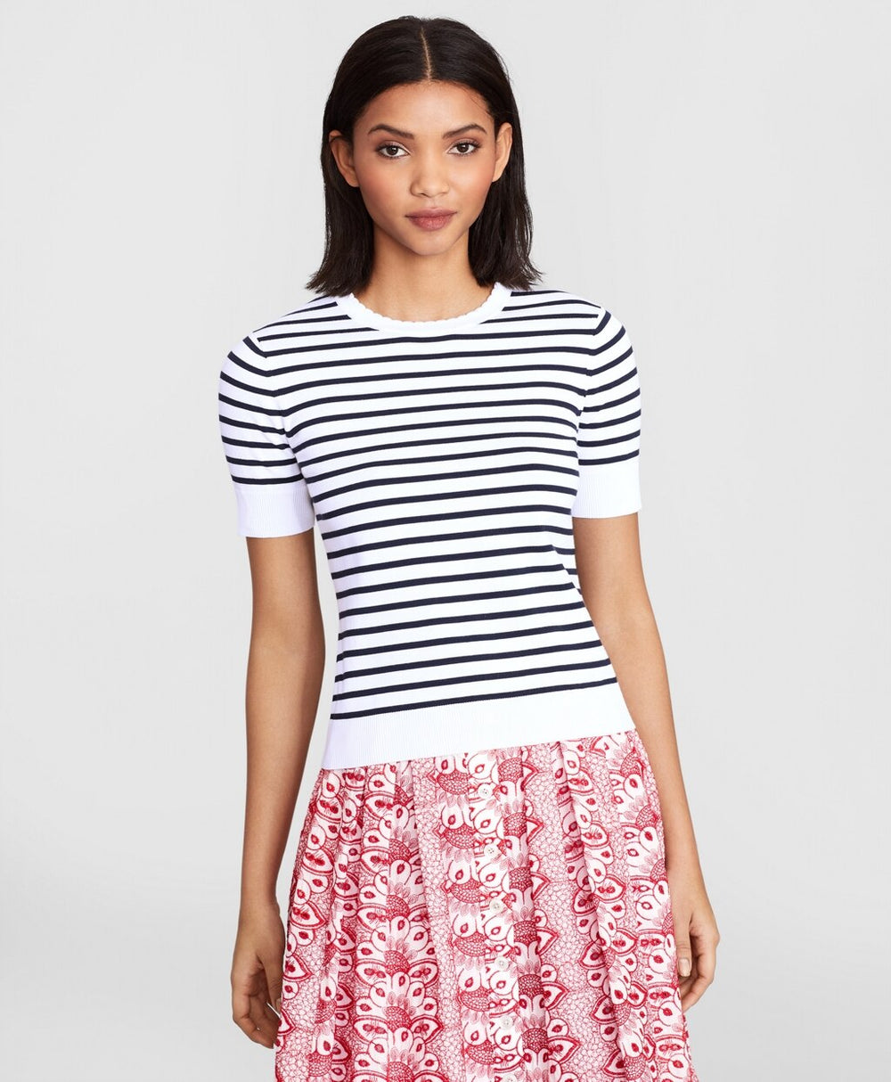 Striped Short-Sleeve Shell