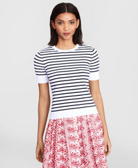 Striped Short-Sleeve Shell