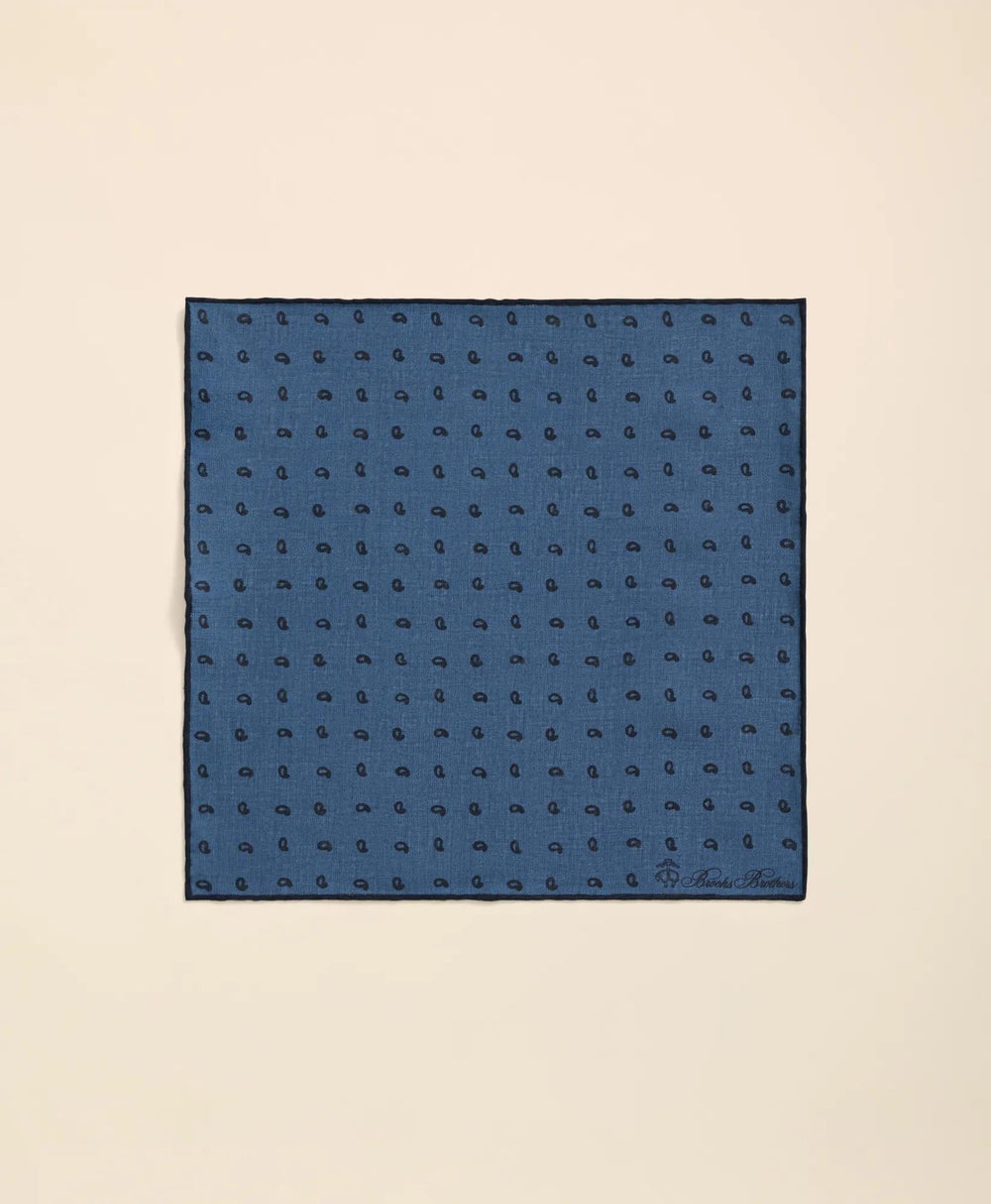 Linen Paisley Pocket Square