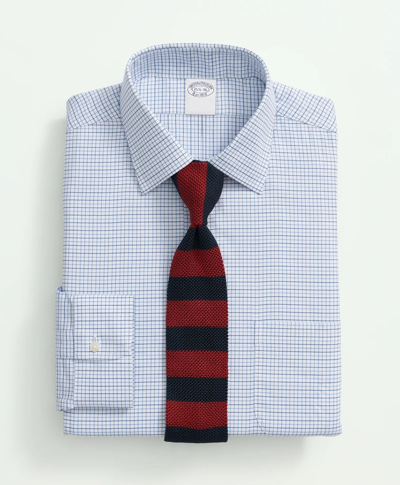 Check Dress Shirt Brooks Brothers Explorer Collection Non-Iron Twill Ainsley Collar