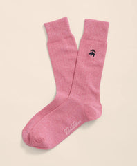 Cotton Blend Ribbed Socks with Embroidered Golden Fleece®