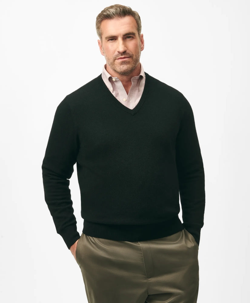 Big & Tall 3-Ply Cashmere V-Neck Sweater