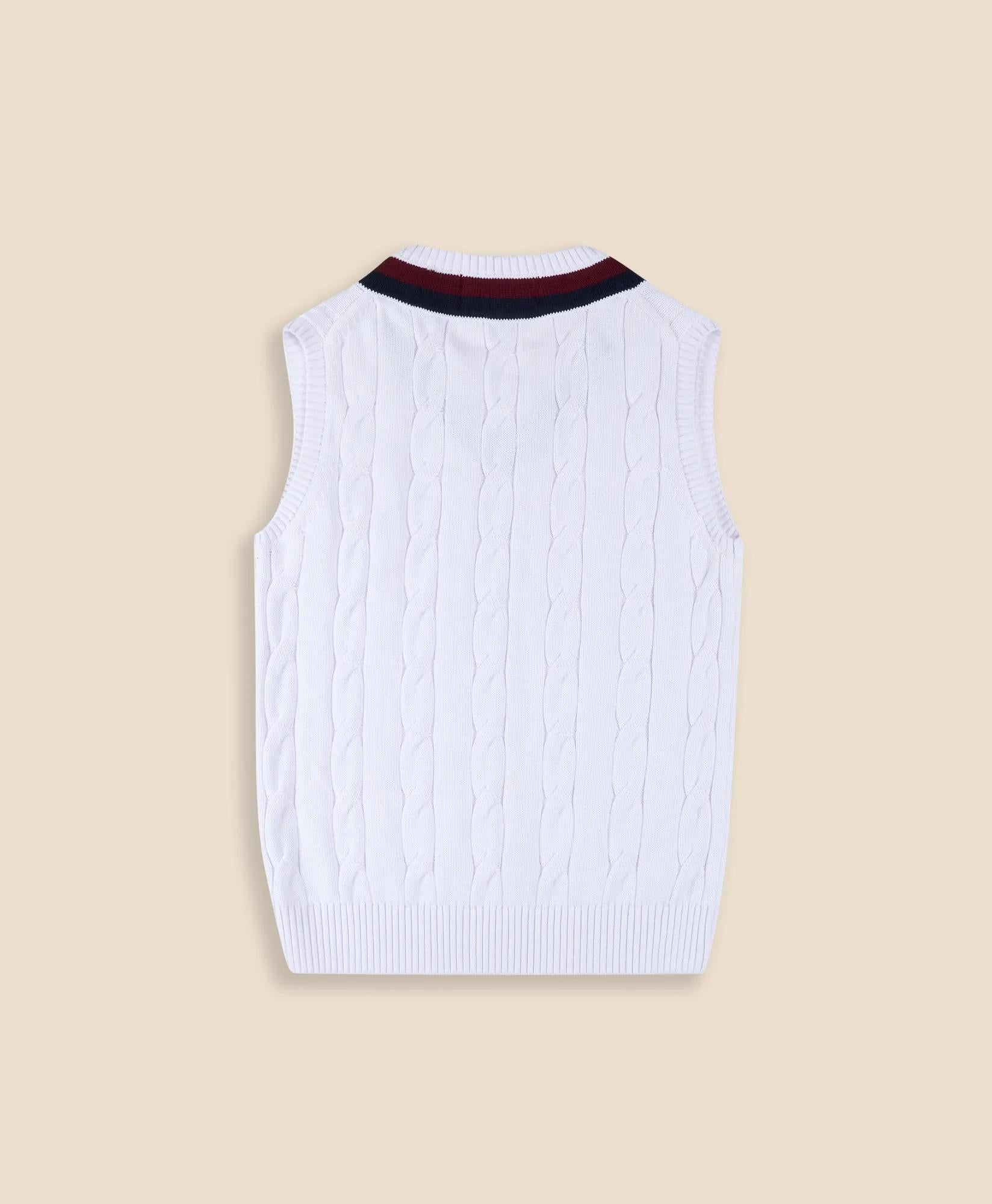 Boys Classic Cable Knit Tennis Vest