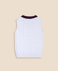 Boys Classic Cable Knit Tennis Vest