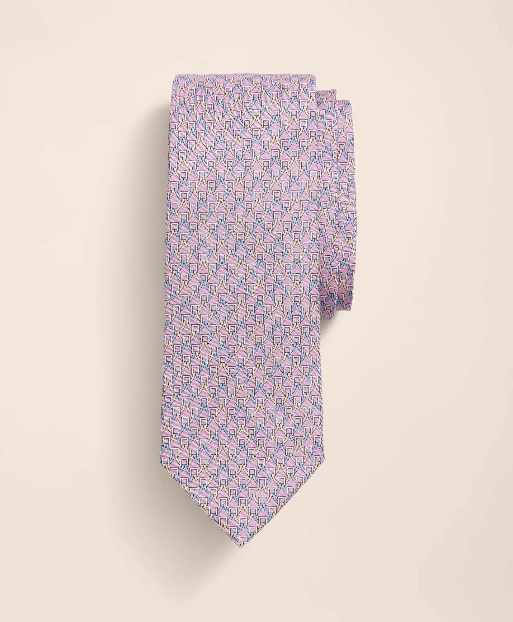 Silk Bit Link Motif Tie
