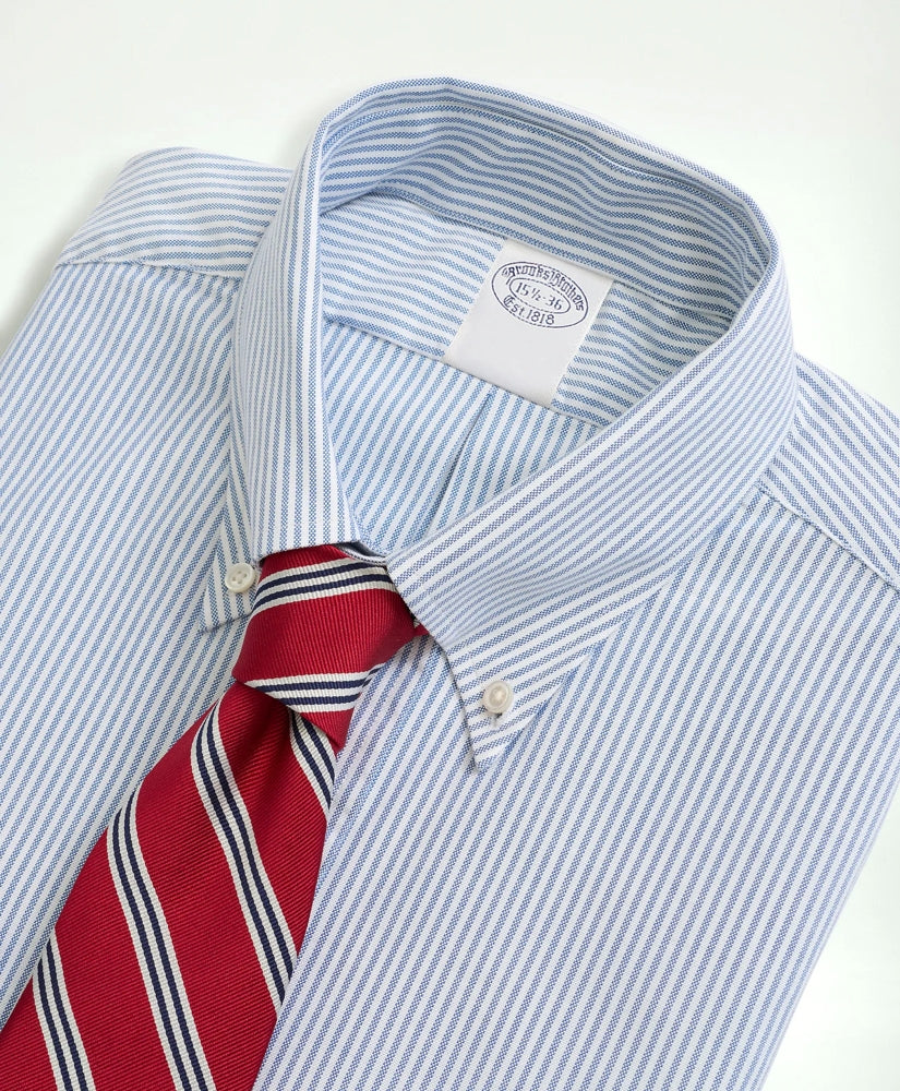 American-Made Oxford Cloth Button-Down Stripe Dress Shirt