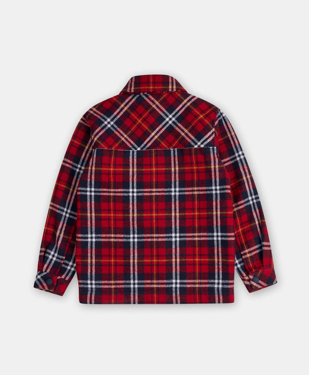 Boys Plaid Flannel Teddy Fleece Shirt Jacket