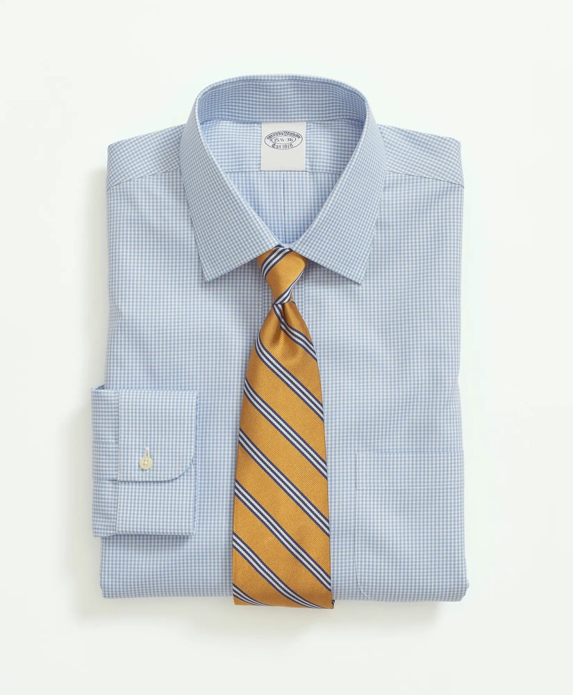 Gingham Dress Shirt Stretch Supima® Cotton Non-Iron Pinpoint Oxford Ainsley Collar