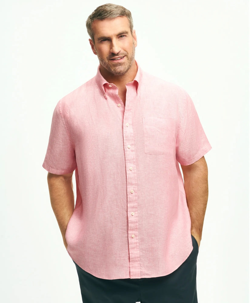 Big & Tall Sport Shirt Short-Sleeve Irish Linen