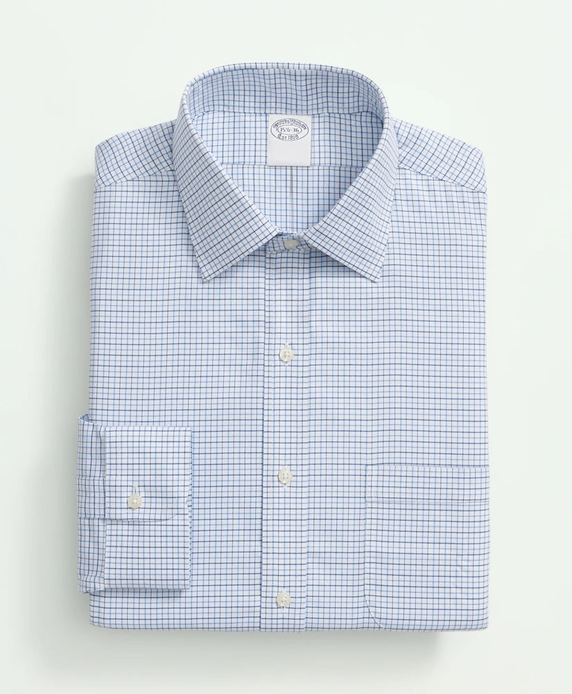 Check Dress Shirt Brooks Brothers Explorer Collection Non-Iron Twill Ainsley Collar