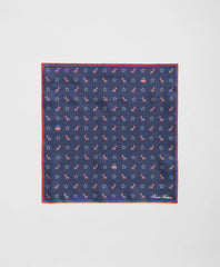 Donkey Motif Silk Pocket Square
