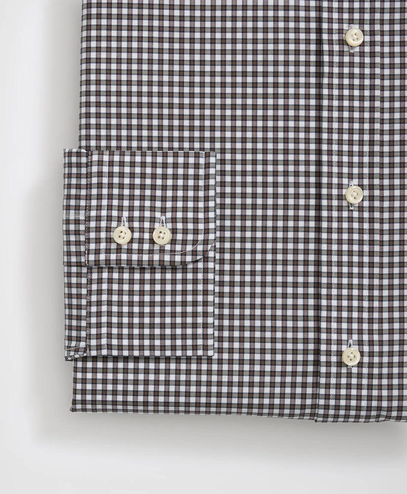Brooks Brothers X Thomas Mason® Cotton English Collar Checked Dress Shirt