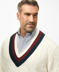 Big & Tall Supima® Cotton Cable Tennis Sweater