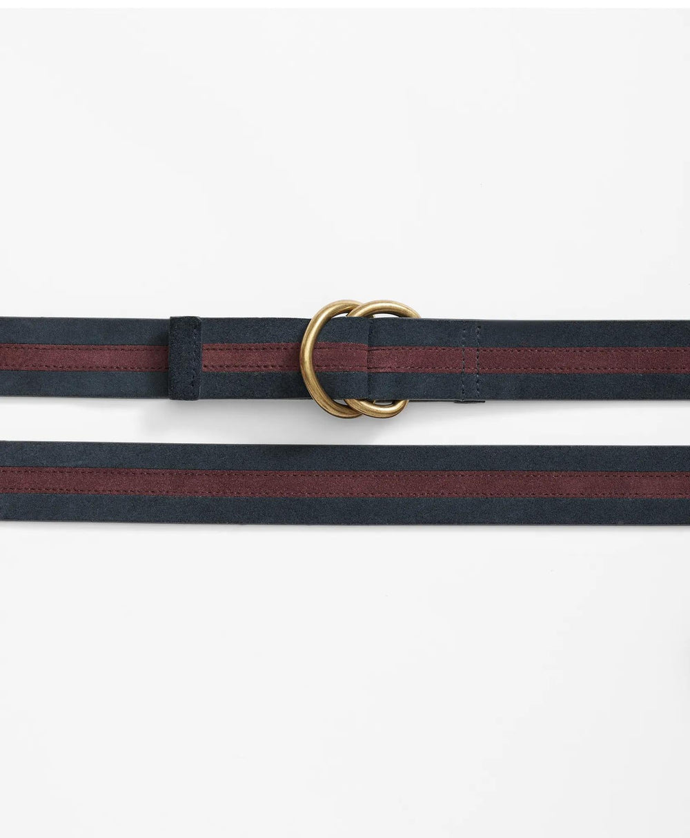 Suede Stripe D-Ring Belt