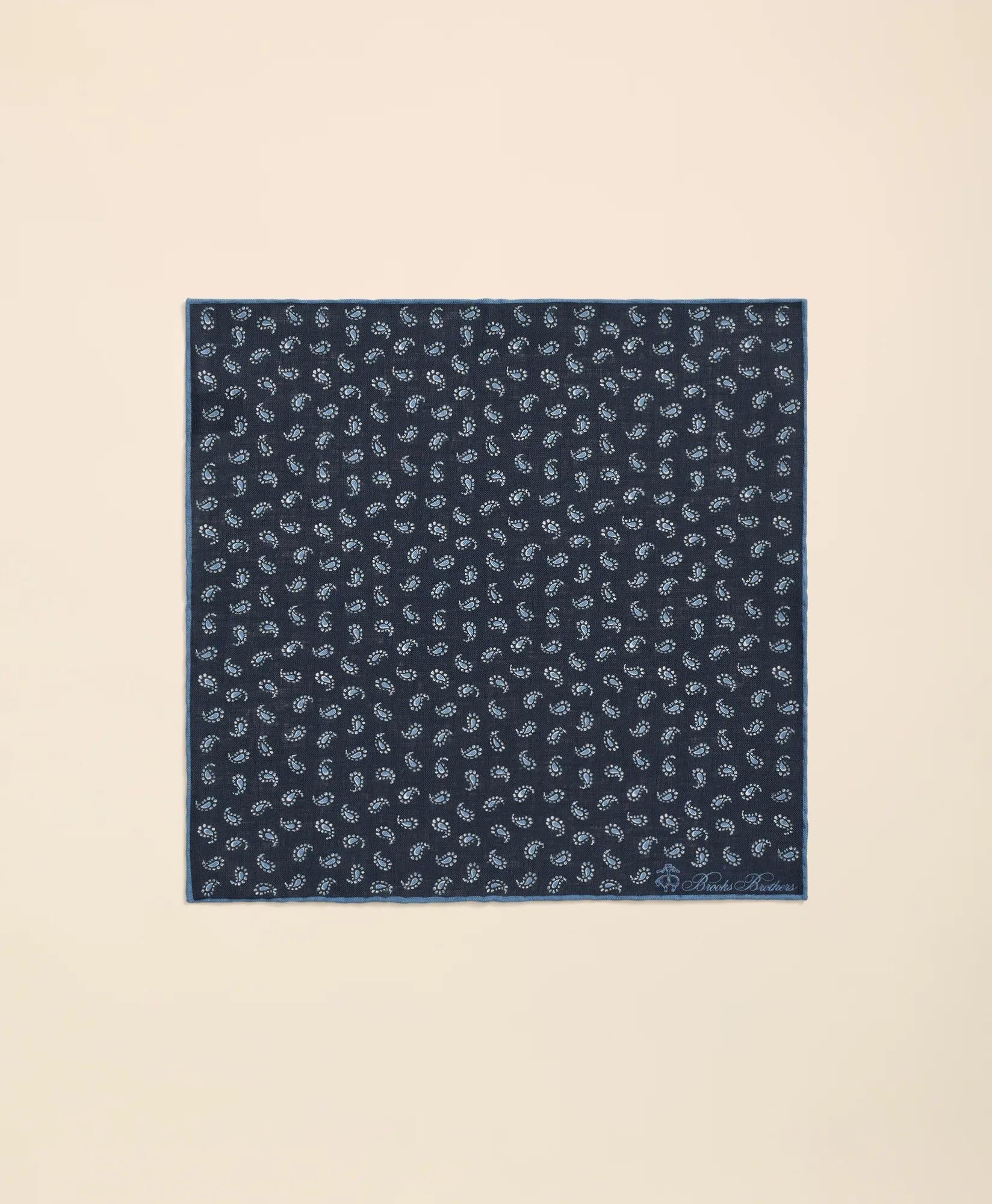 Linen Paisley Pocket Square