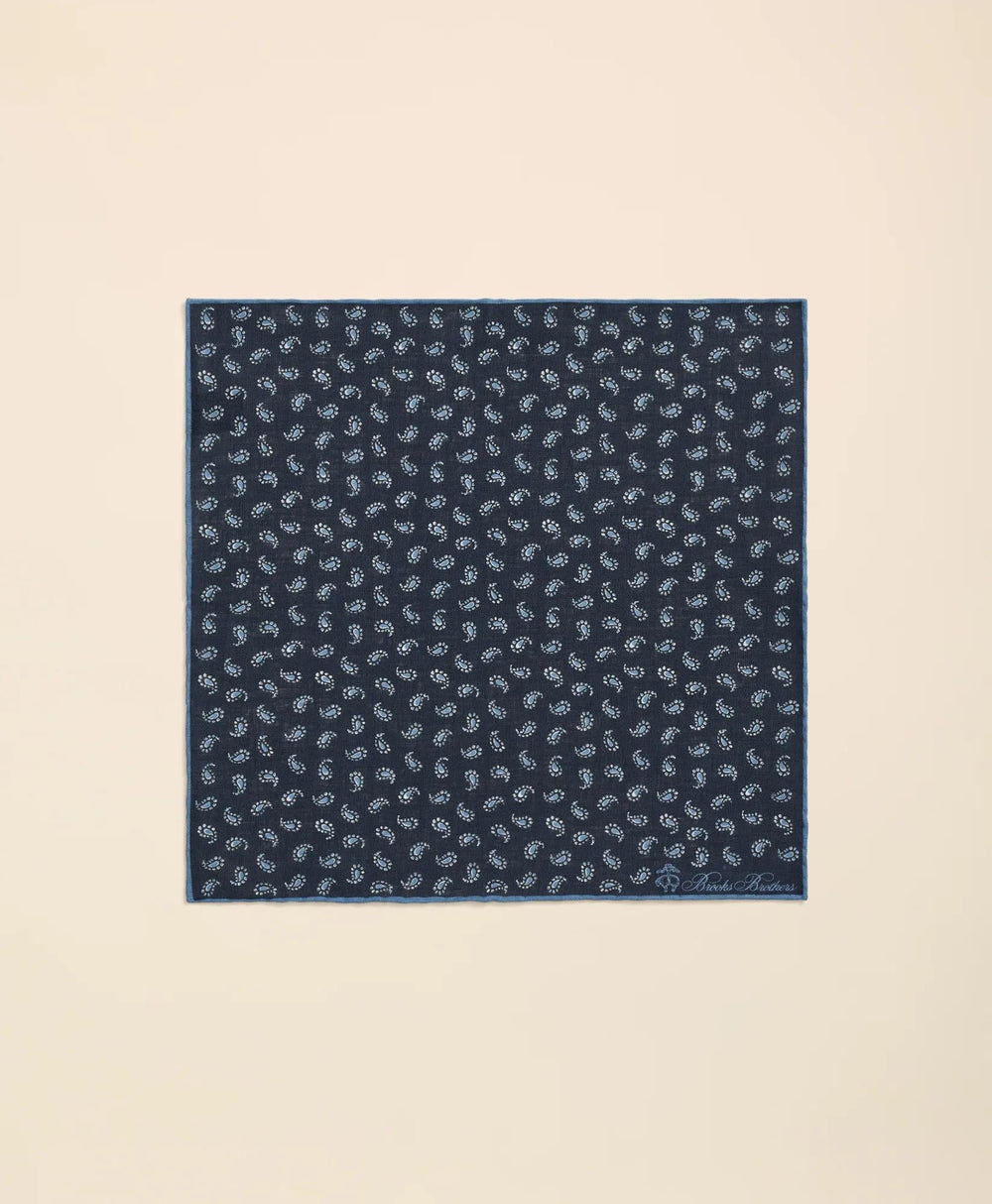 Linen Paisley Pocket Square