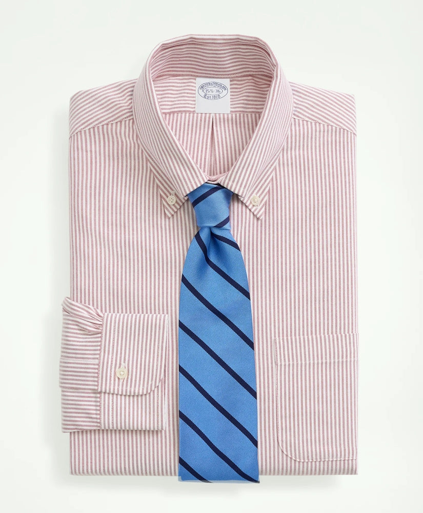 American-Made Oxford Cloth Button-Down Stripe Dress Shirt