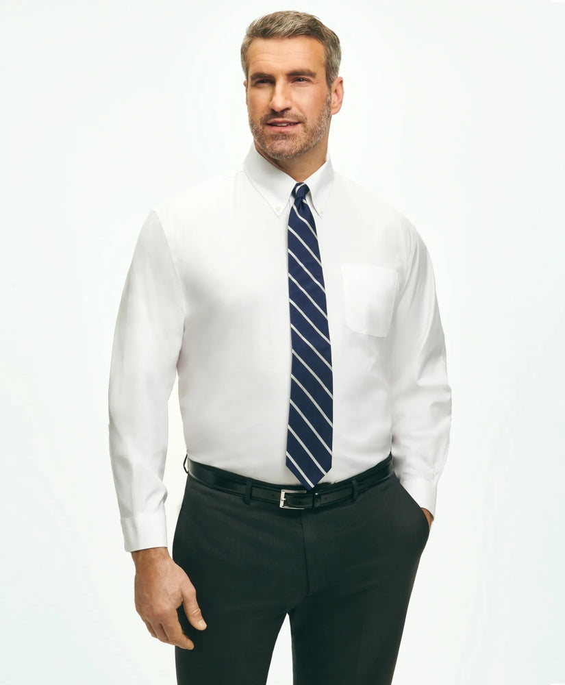 Non-Iron Pinpoint Button-Down Collar Big & Tall Stretch Dress Shirt