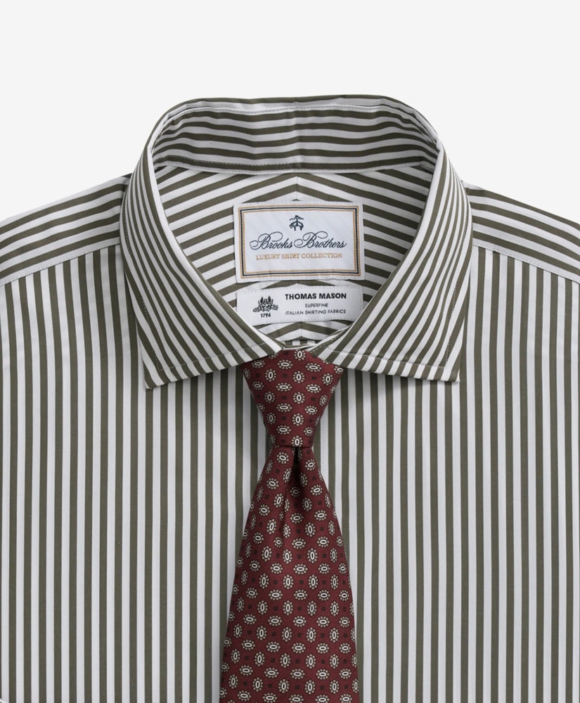 Brooks Brothers X Thomas Mason® Cotton English Collar Striped Dress Shirt