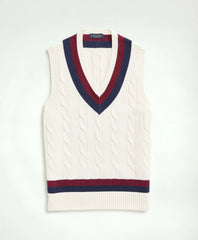 Vintage-Inspired Tennis V-Neck Vest in Supima® Cotton