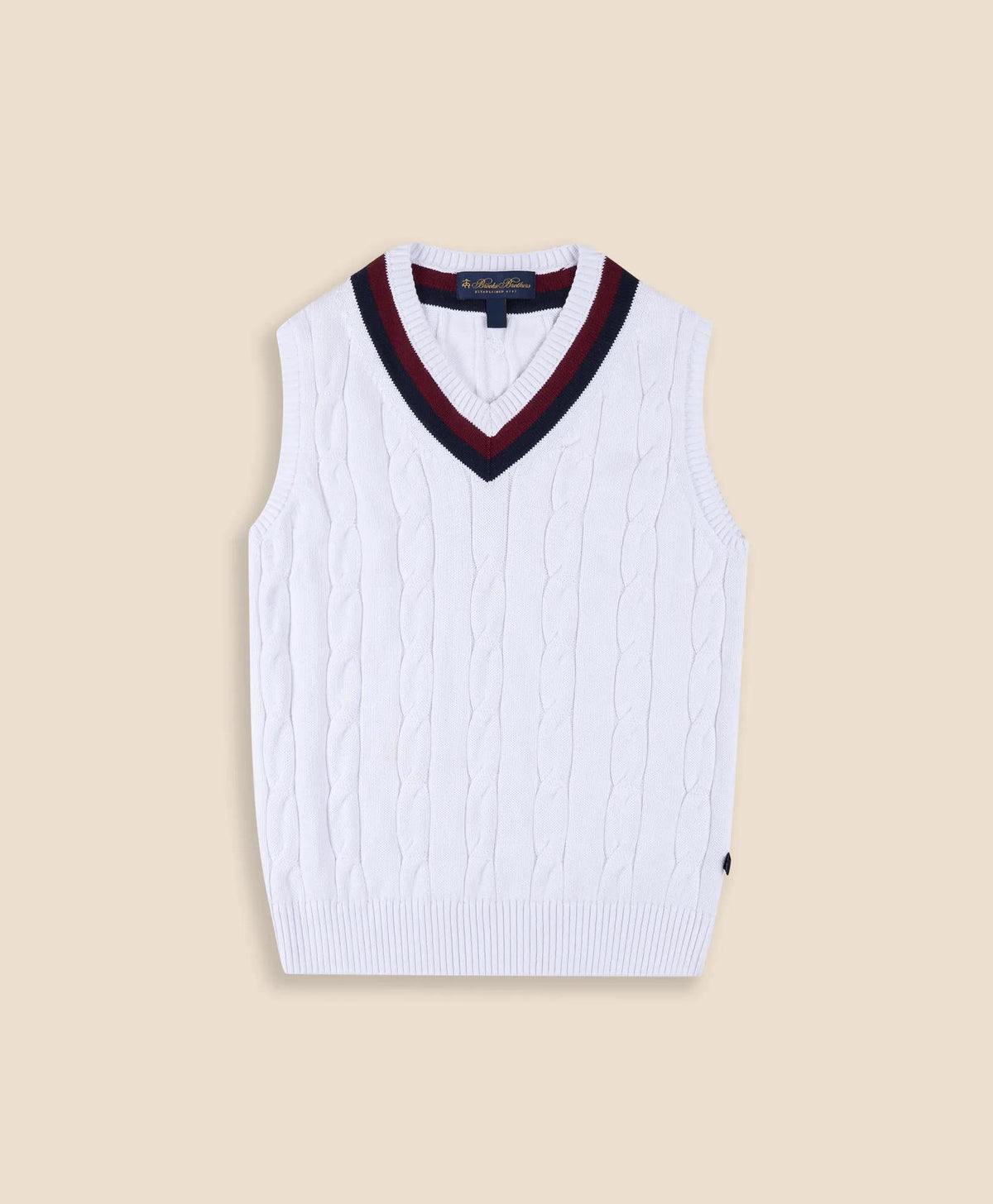 Boys Classic Cable Knit Tennis Vest