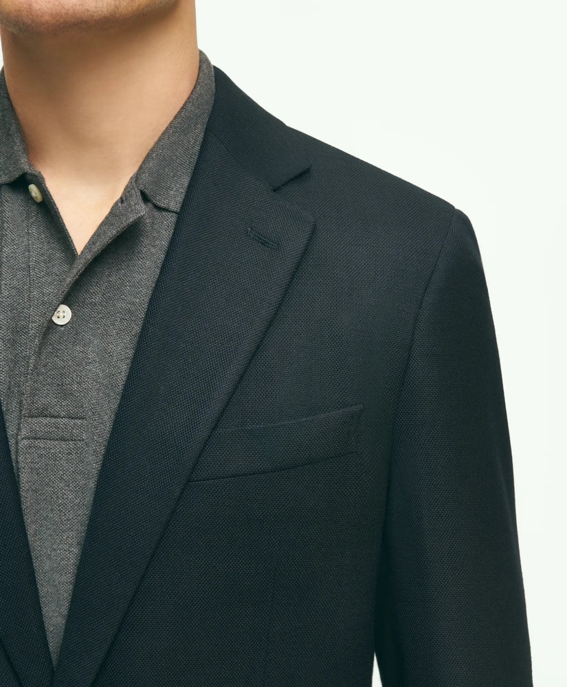 Slim Fit Stretch Wool Hopsack Blazer