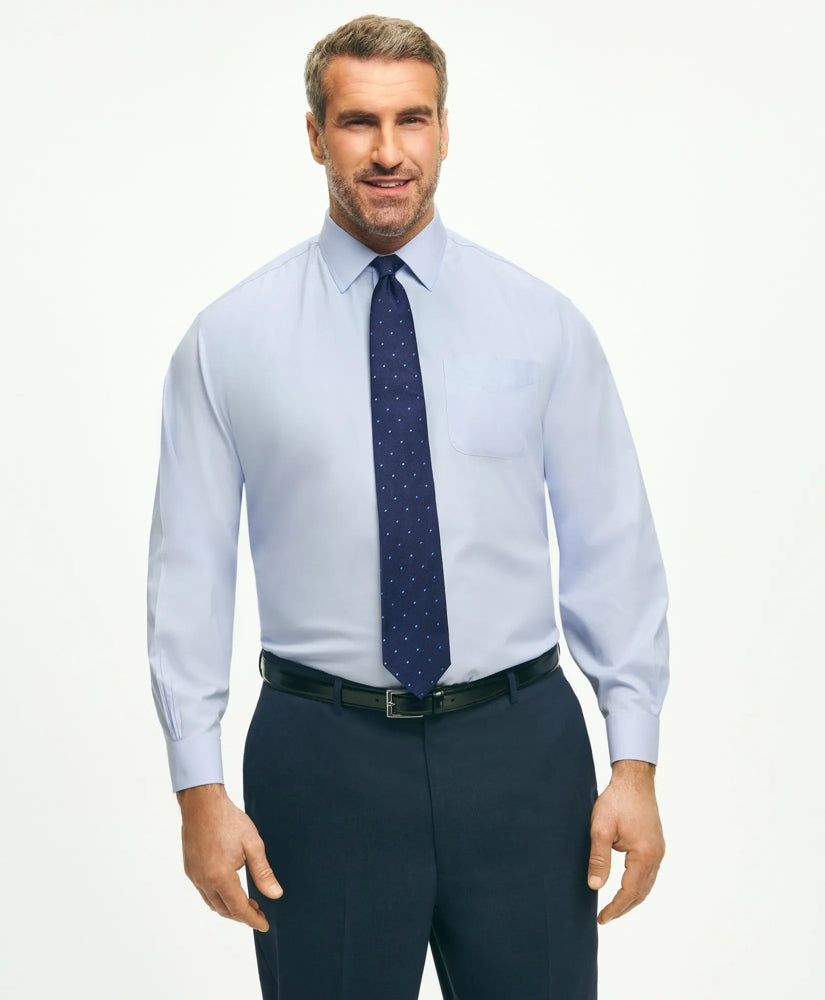 Non-Iron Pinpoint Spread Collar Big & Tall Stretch Dress Shirt