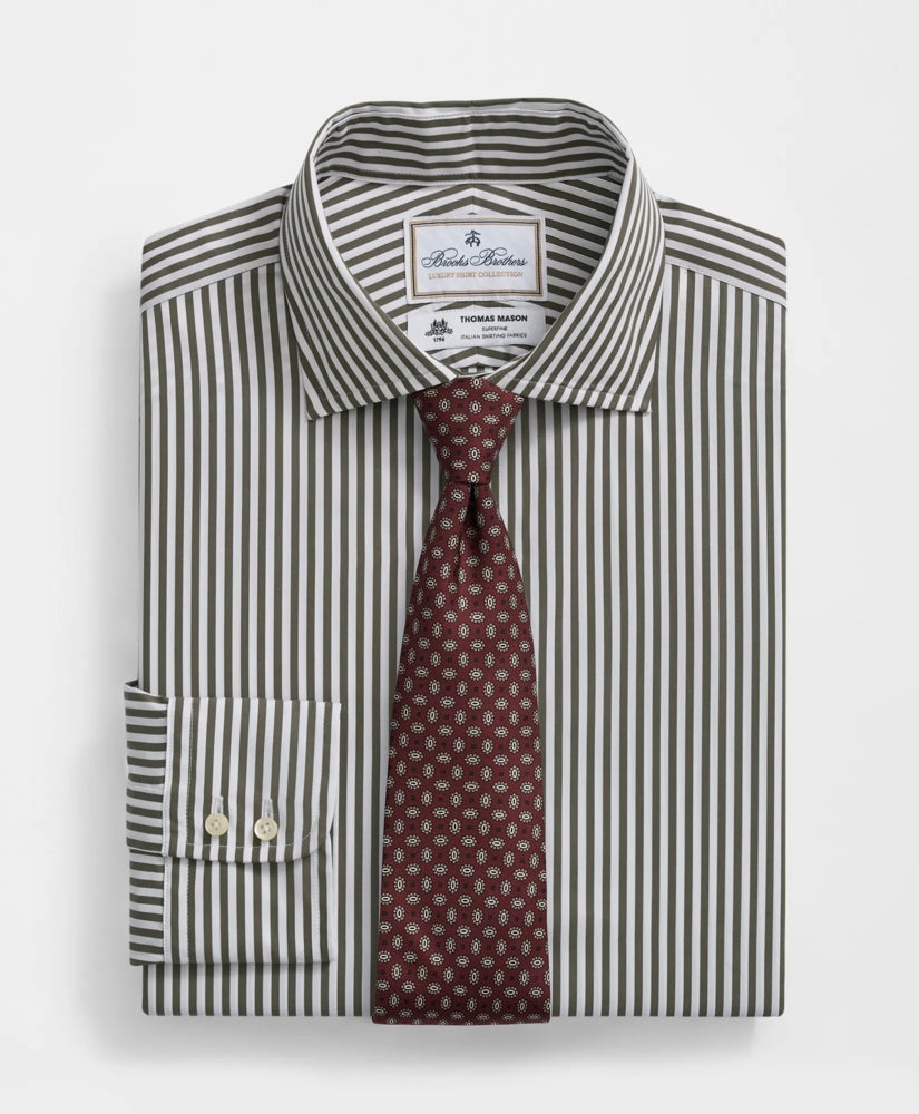 Brooks Brothers X Thomas Mason® Cotton English Collar Striped Dress Shirt