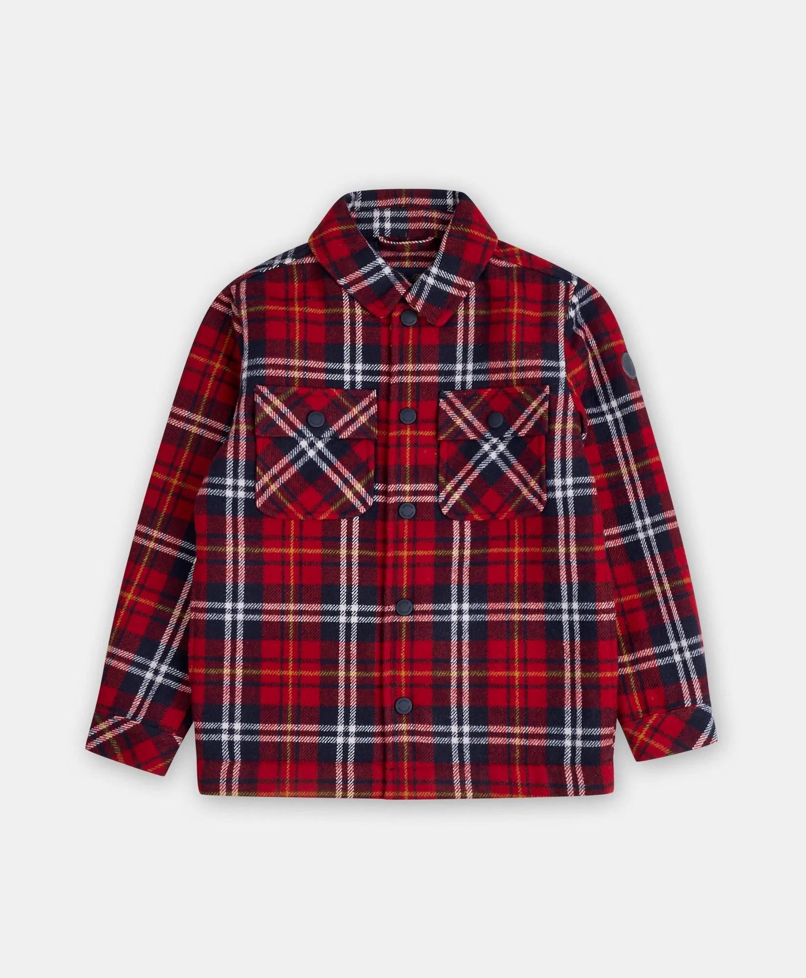 Boys Plaid Flannel Teddy Fleece Shirt Jacket