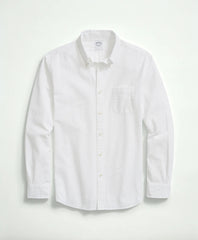 Washed Cotton Seersucker Button-Down Collar Sport Shirt