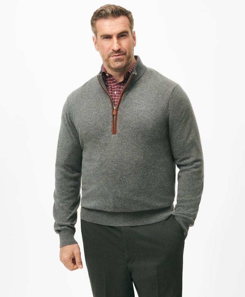 Big & Tall 3-Ply Cashmere Quarter-Zip Sweater