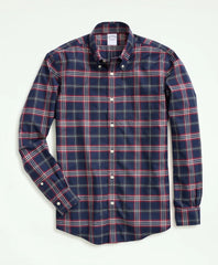 Stretch Supima® Cotton Non-Iron Twill Polo Button Down Collar Tartan Shirt