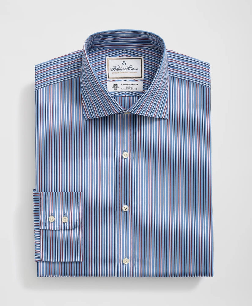 Brooks Brothers X Thomas Mason® Cotton English Collar Multi-Striped Dress Shirt